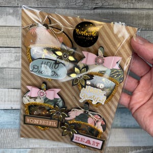 Pack de 4 embellissements shaker d’automne de gland/bonbons de cartes/toppers de cartes/décorations de cartes/embellissement/scrapbooking