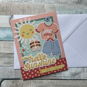 Tarjeta de felicitación de verano, hecha a mano, tarjeta de felicitación con sobre