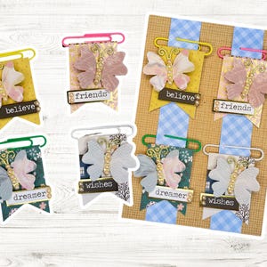 4 Stück Paperclip Bunner, Karten Schmuck Verzierung für DIY Basteln – Kreative Papier Deko & Scrapbooking Zubehör