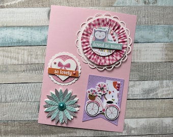 4 Stück Embellishments/Card Candys/Kartenaufleger/Kartenschmuck/Verzierung/Scrapbooking