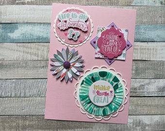 4 Stück Embellishments/Card Candys/Kartenaufleger/Kartenschmuck/Verzierung/Scrapbooking