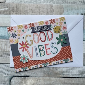 Tarjeta de felicitación de verano, hecha a mano, tarjeta de felicitación con sobre