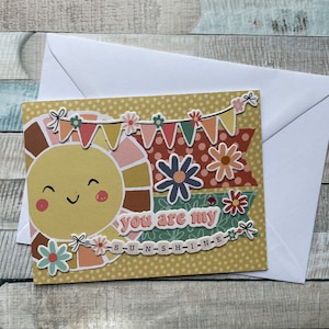 Carte de vœux été, faite à la main, carte de vœux avec enveloppe