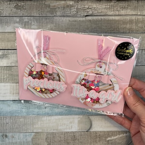 Paquete de 2 adornos de coctelera para niñas/caramelos de tarjetas/adornos de tarjetas/decoraciones de tarjetas/adornos/álbumes de recortes