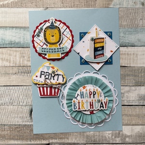 Pak van 4 versieringen/kaart snoepjes/kaart toppers/kaart decoraties/versiering/scrapbooking