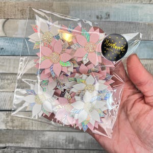 flores navideñas hechas a mano/álbum de recortes/diario basura/fabricación de tarjetas/papelería