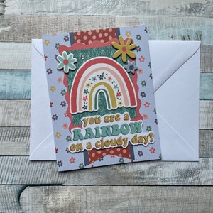 Tarjeta de felicitación de verano, hecha a mano, tarjeta de felicitación con sobre