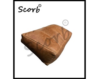 Leather Wedge Shaped Scorb Footrest, Office Under Desk Footrest, Home Decor, Soft Leather Pouf Footrest.