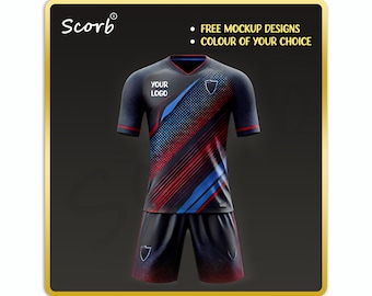 12 Pieces Custom Made Sublimated Soccer Uniforms Set | Jersey and Shorts | Made to Order | Any Color & Logo | Free Mockup Designs