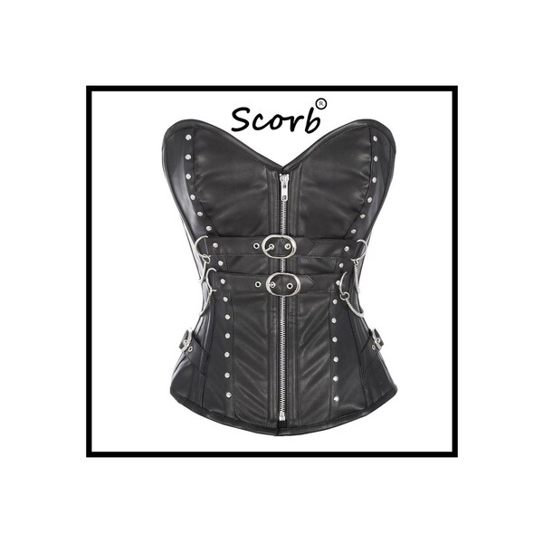Faux Leather Black Corset Etsy UK