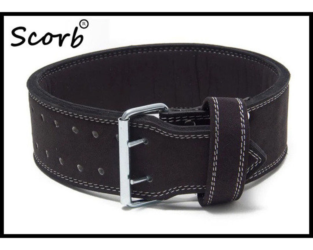 NEW Black Double Prong Powerlifting Belt Weightlifting Belt TAPERED