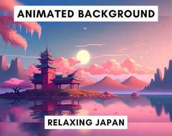 Vtuber animerad bakgrund för Twitch, Japan på våren, stream-overlay, loopad bakgrund, avslappnande atmosfärisk vtuber-bakgrund, söt