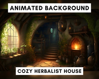 Animated Background for Twitch, Vtuber background animated, Lofi stream overlay, looped background, cozy ambience, magical stream background