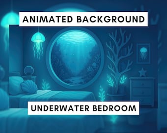 Vtuber Animated Background, Underwater bedroom, Ocean room, Underwater stream overlay, looped background, stream background
