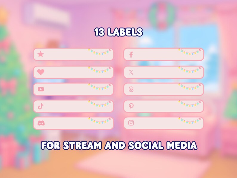 Christmas Stream Overlay, Vtuber Overlay, Stream Pack, Animated ...