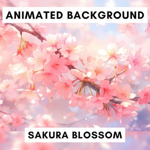 Vtuber Animated Background for Twitch, Sakura Blossom, Soft Pastel Background, Spring Scene, Calming Lofi animation, desktop wallpaper, loop