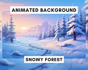 Vtuber Animated Background for Twitch, Snowy Forest, Winter scene, Snow, Falling snow, live wallpaper, stream overlay