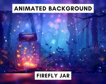 Vtuber Animated Background, Firefly jar, Fairy Jar, Magical theme, Enchanted forest, Witchy, Fantasy, Stream background, lofi, looped video