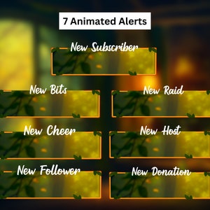 Animated Stream Package for Twitch, Stream Overlay, Animated Background, Twitch Panels, Animated Alerts, Cozy Forest Theme, Vtuber, Lofi image 7