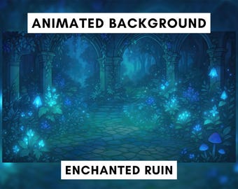 Animated Stream Background for Twitch, Enchanted Ruin, Fantasy Scene, Vtuber background, RPG Animation, Lofi Stream Overlay, Looped Video