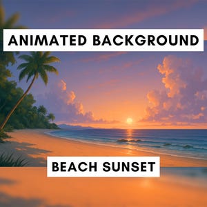 Animated Background for Twitch, Beach sunset, Sunset view,  Vtuber animated background, Summer, Tropical Island