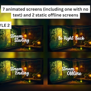 Animated Stream Package for Twitch, Stream Overlay, Animated Background, Twitch Panels, Animated Alerts, Cozy Forest Theme, Vtuber, Lofi image 9