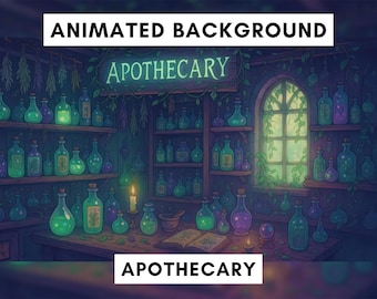 Vtuber Animated Background, Apothecary, Herbalist House, Old Potion Room, Witchy Room, Halloween, Fantasy, Looped, Magical Enchanted, Twitch