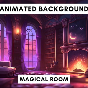 Animated Background for Twitch, Vtuber background animated, Lofi stream overlay, looped background, cozy ambience, magical stream overlay