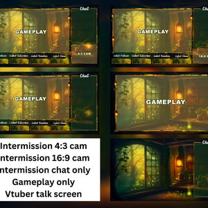 Animated Stream Package for Twitch, Stream Overlay, Animated Background, Twitch Panels, Animated Alerts, Cozy Forest Theme, Vtuber, Lofi image 3