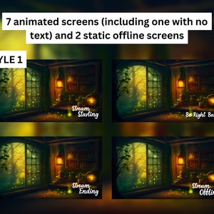 Animated Stream Package for Twitch, Stream Overlay, Animated Background, Twitch Panels, Animated Alerts, Cozy Forest Theme, Vtuber, Lofi image 8