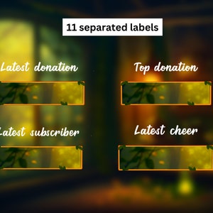 Animated Stream Package for Twitch, Stream Overlay, Animated Background, Twitch Panels, Animated Alerts, Cozy Forest Theme, Vtuber, Lofi image 5