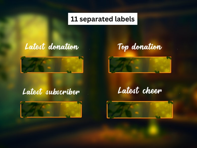 Animated Stream Package for Twitch, Stream Overlay, Animated Background, Twitch Panels, Animated Alerts, Cozy Forest Theme, Vtuber, Lofi image 5