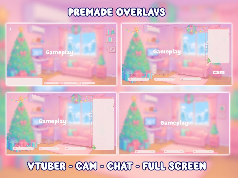 Christmas Stream Overlay, Vtuber Overlay, Stream Pack, Animated ...