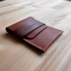 Cartera o bolsa de cuero minimalista: bolsillo delantero o trasero