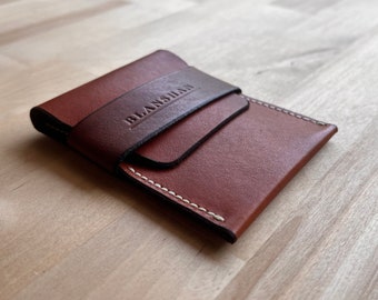 Minimal leather wallet / pouch - Front pocket or back pocket
