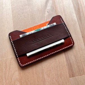 Cartera de piel Micro Minimal con correa para billetes - Bolsillo delantero o bolsillo trasero