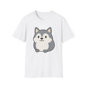 Cute Cartoon Dog Unisex Softstyle T-Shirt, Adorable Animal Tee, Gift for Dog Lovers, Casual Wear, Dog-Themed Apparel, Birthday, Pet Lover