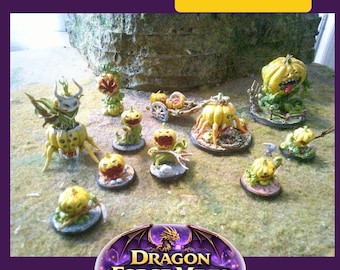 Warband de Citrouilles Vivantes (Lot de 11) - Figurines Peintes à la Main 28/32mm