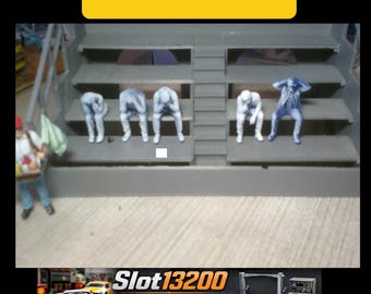1/32 Scale Despair & Disappointment Crew STL - Slot Car Track Figures Pack - Disappointed Pit Crew and Fans for Diorama Carrera Scalextric