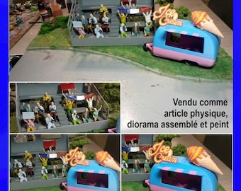 Roulotte ICE CREAM 1/32 - Décor de Circuit Artisanal - Slot Car Scenery (Handmade)