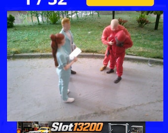 Équipe d’intervention 2   1/32 – 4 figurines STL – Secours / Commissaires – Diorama Slot Ca