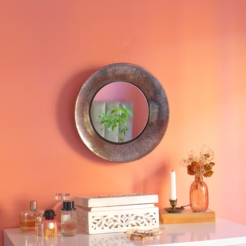 Antique Mirror Wall Decor Round Wall Mirror Round Copper Mirror Vintage