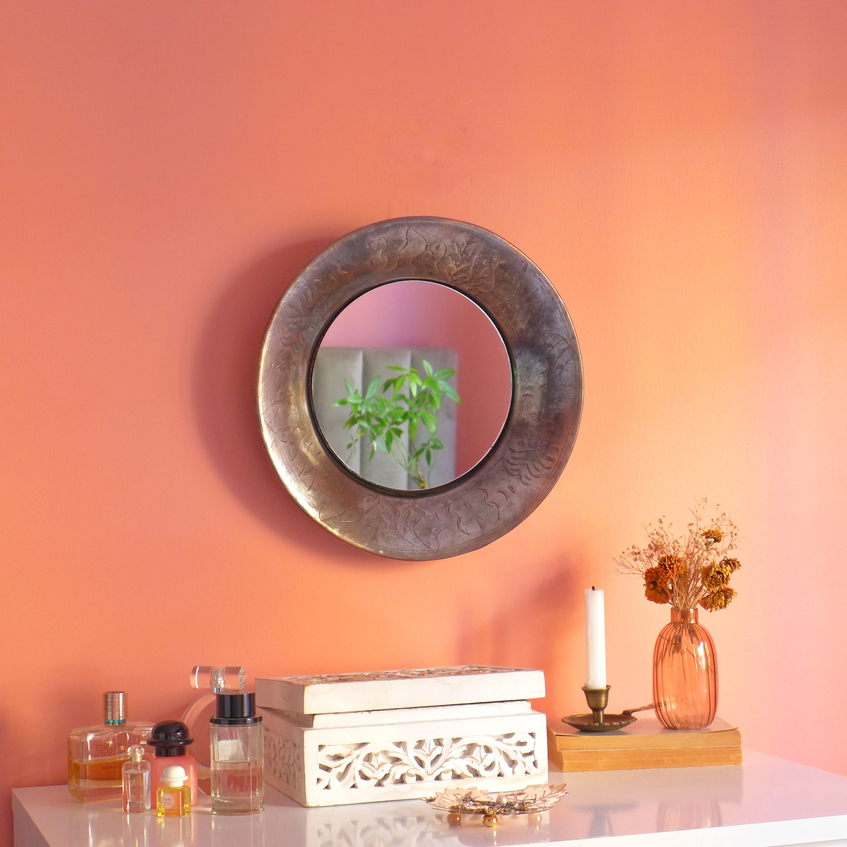 Antique Mirror Wall Decor Round Wall Mirror Round Copper Mirror Vintage