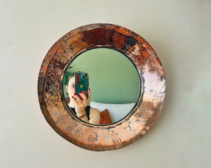Mirror Wall Decor Antique Copper Mirror Framed Mirror Round Wall Mirror