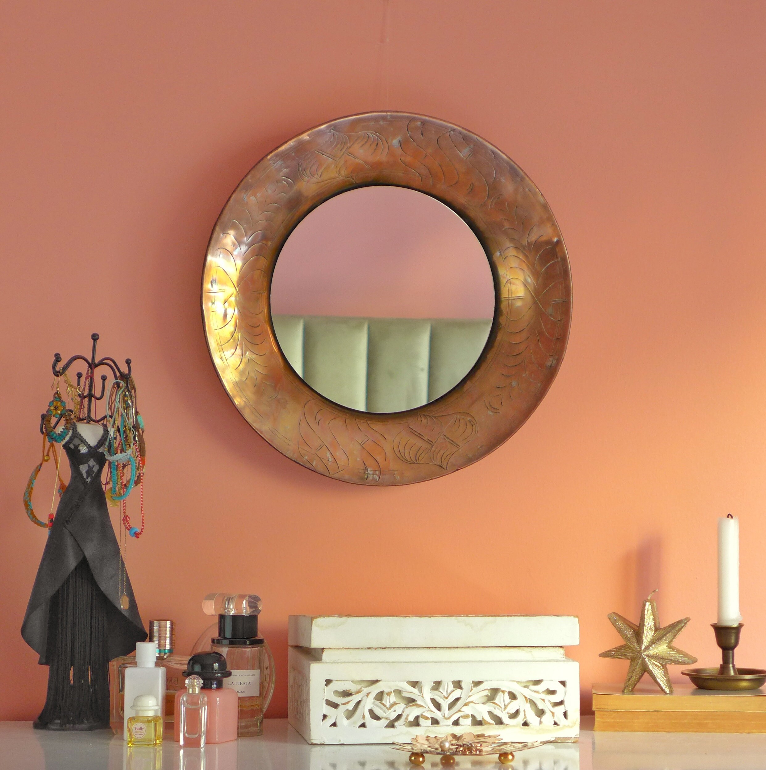 Antique Mirror Wall Decor Small Wall Mirror Round Mirror Rustic Wall