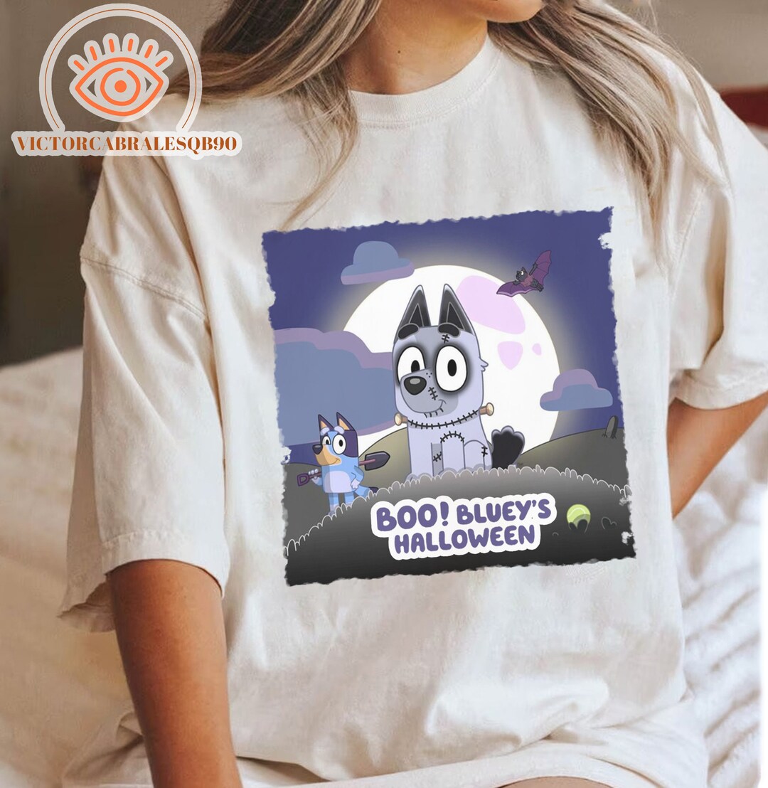 Boo Bluey Halloween Shirt Bluey Sock Shirt Bluey Halloween Etsy