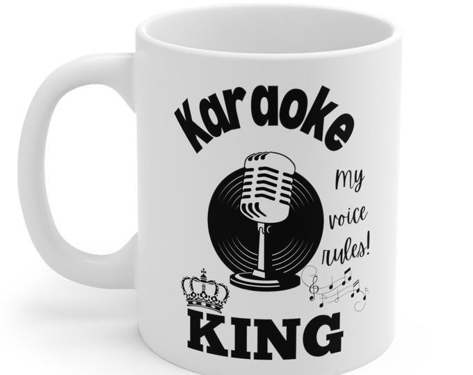 Karaoke mug, singer mug, karaoke king mug, Gift for Karaoke Fan Gift Karaoke Lover Gift Karaoke Singer Mug Singing Gift Music mug, for dad