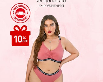 Lively Velvet Aurora | XL - XL 4 | Plus Size Lingerie Set | Flattering plus size bra and briefs set | Push Up Bralette Underwire Bra