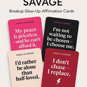 Cartes d'affirmation simples et sauvages – Deck de guérison audacieux | Citations sur l'estime de soi, téléchargement numérique, renforcement de la confiance des femmes