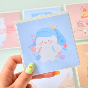 carte de vœux | carte de correspondance | mini carte mignonne lapin, kpop, kawaii, pastel New Jeans